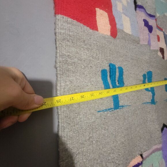 Vintage Southwestern Wool Wall Tapestry 3D Pueblo Cutout Home Decor 28x45 - Picture 13 of 16